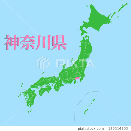 日本神奈川縣地圖 129314593