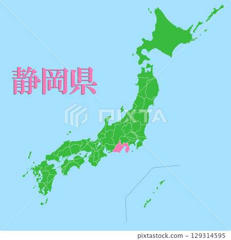 Map of Japan Shizuoka Prefecture Map of Japan Shizuoka Prefecture 129314595