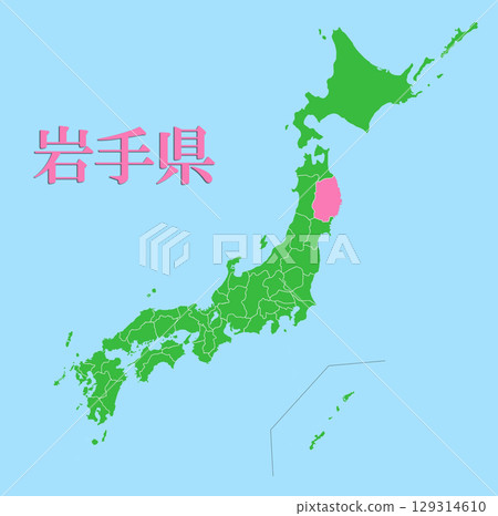 Map of Japan Iwate Prefecture 129314610