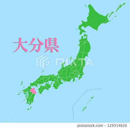 Map of Japan Oita Prefecture 129314620