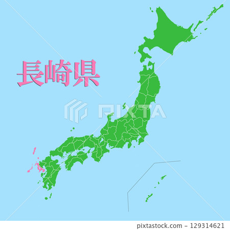 Map of Japan Nagasaki Prefecture 129314621