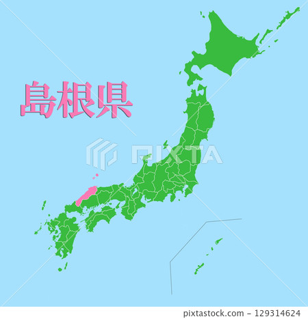 Map of Japan Shimane Prefecture 129314624