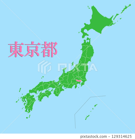 Map of Japan Tokyo 129314625