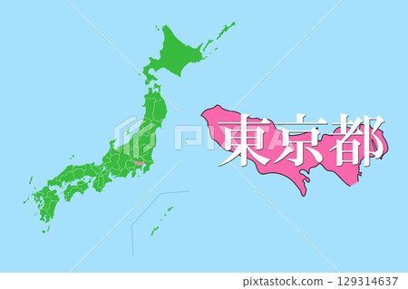 Map of Japan Tokyo 129314637
