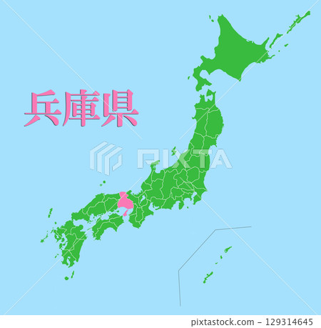 Map of Japan Hyogo Prefecture 129314645