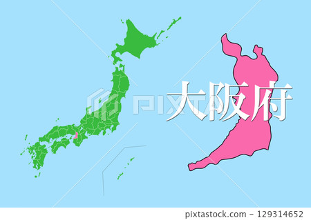 Map of Japan Osaka Prefecture 129314652