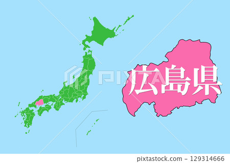 Map of Japan Hiroshima Prefecture 129314666