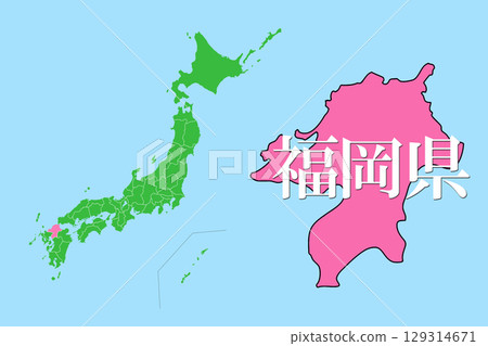 日本福岡縣地圖 129314671