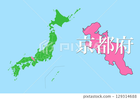 日本京都府地圖 日本京都府地圖 129314688