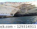 Sunlit Coastal Cliff in Algarve, Portugal 129314911