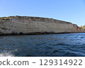 Sunlit Coastal Cliff in Algarve, Portugal 129314922