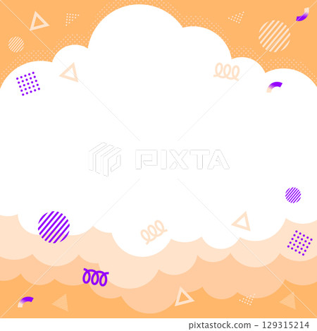 Refreshing, bright, pop fluffy cloud background material Cute illustration Orange Refreshing, bright, pop fluffy cloud background material Cute illustration Orange 129315214