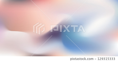 Muted frost blue and peach coral colours vector flowing liquid mesh gradient background. Abstract aesthetic calm and tranquil wavy fluid glowing silk concept for dreamy banner design, surface 129315333