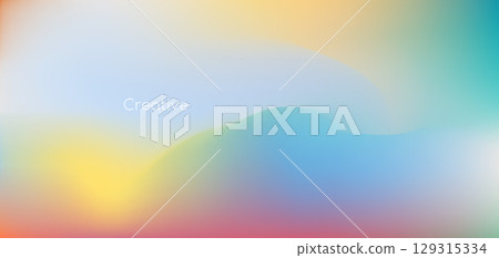 Bright dreamy summer vector pastel pink, blue, green and yellow colors mesh gradient background. Abstract soft colorful candy colors liquid wavy backdrop for ui design, banner, aesthetic poster 129315334