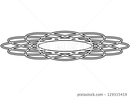Monochrome overlapping circular abstract pattern Monochrome overlapping circular abstract pattern 129315419