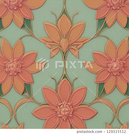 seamless pattern with abstract flowers seamless pattern with abstract flowers 129315512