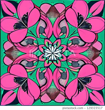 seamless pattern with colorful flowers 129315517