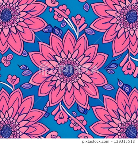 seamless pattern with flowers 129315518