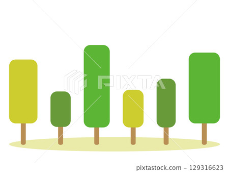 森林裡簡單的綠樹 森林裡簡單的綠樹 129316623