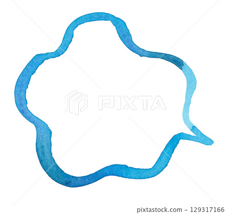 Analog watercolor speech bubble (blue) 129317166