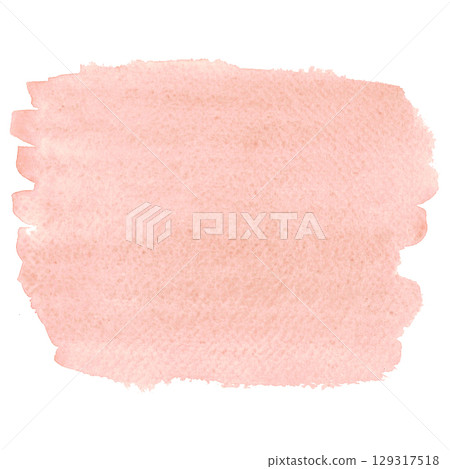 Abstract dusty pink watercolor stain isolated on white background. Hand drawn illustration of blot for your design, logo, emblem, banner. Delicate airy pastel spot for background. Template for decor. 129317518