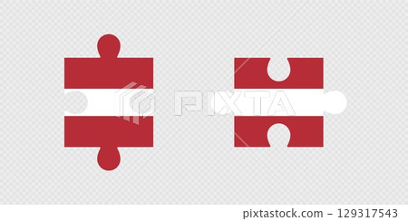 Puzzle Pieces with Latvia Flag. 129317543