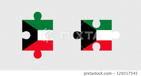 Puzzle Pieces with Kuwait Flag. Puzzle Pieces with Kuwait Flag. 129317545