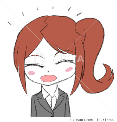 A woman in a suit with a smiling face 129317800