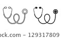 Stethoscope monochrome icon 129317809