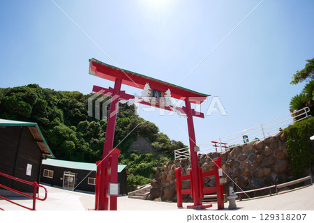 山口縣長門市元乃隅神社的風景(魚眼鏡頭) 山口縣長門市元乃隅神社的風景(魚眼鏡頭) 129318207