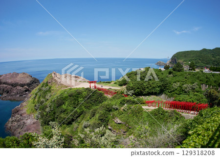 山口縣長門市元乃隅神社的風景(魚眼鏡頭) 山口縣長門市元乃隅神社的風景(魚眼鏡頭) 129318208