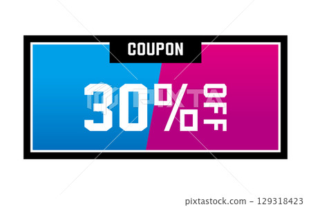 Discount coupon vector illustration in summer colors Discount coupon vector illustration in summer colors 129318423