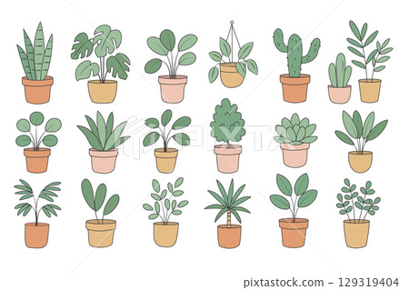 盆栽室內植物圖示集 盆栽室內植物圖示集 129319404