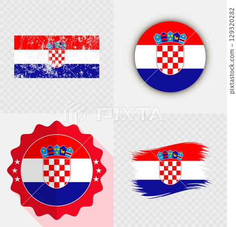 Croatia National Flag Icon Collection. 129320282