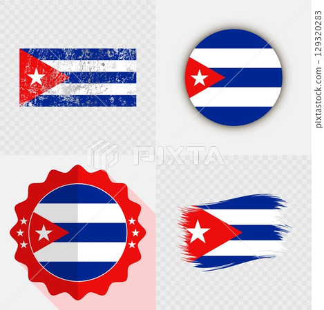 Cuba National Flag Icon Collection. 129320283