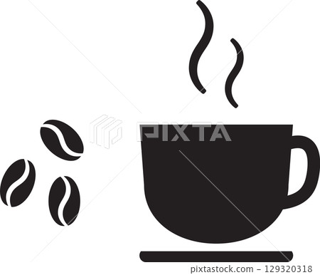 Coffee bean simple icon Coffee bean simple icon 129320318