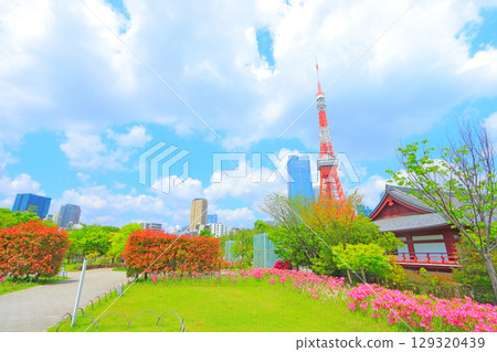東京港區東京鐵塔及花壇 129320439