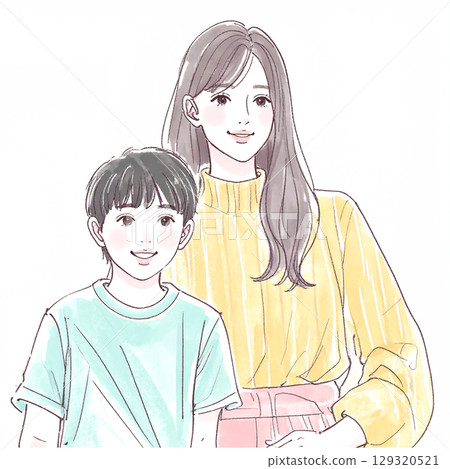 Hand-drawn watercolor illustration of children 129320521