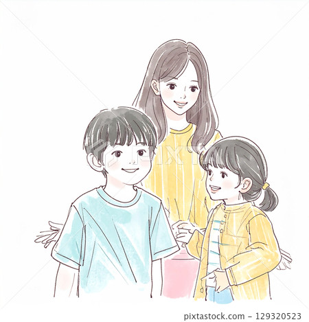 兒童手繪水彩插圖 129320523