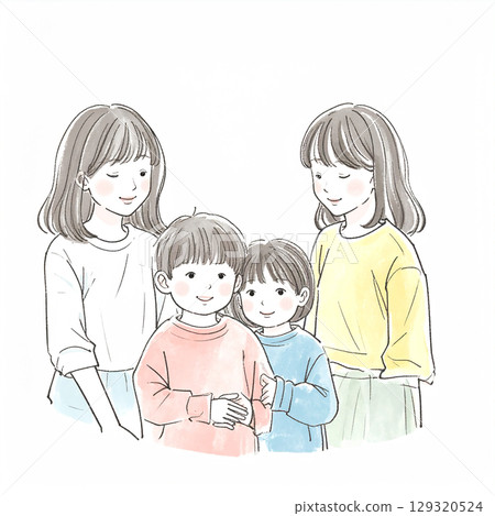 兒童手繪水彩插圖 兒童手繪水彩插圖 129320524