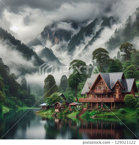 cottage in mountains 129321122
