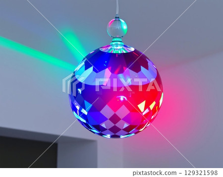 Iridescent Disco Ball: A Vibrant Reflection of Light Iridescent Disco Ball: A Vibrant Reflection of Light 129321598