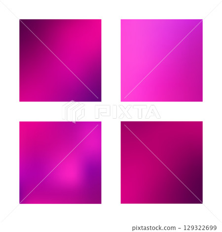 Square fuchsia magenta gradient backgrounds set 129322699