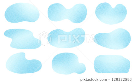 Watercolor style fluid shape speech bubble set 129322893
