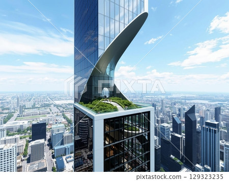 Futuristic Skyline: A Vision of Sustainable Urban Heights 129323235