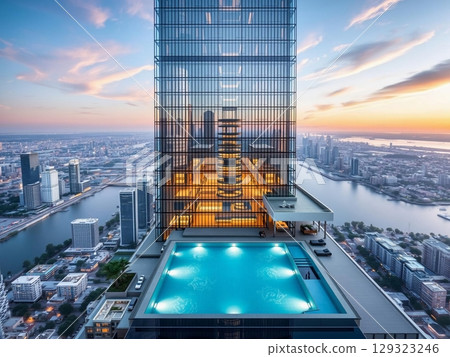 Luxurious Skyline Oasis: A Rooftop Retreat Above Metropolis Luxurious Skyline Oasis: A Rooftop Retreat Above Metropolis 129323246