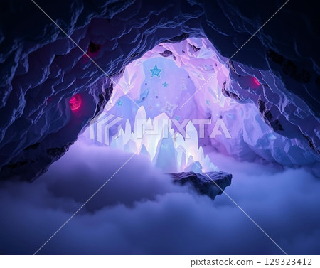 Luminous Crystal Cave: A Celestial Frozen Sanctuary Luminous Crystal Cave: A Celestial Frozen Sanctuary 129323412