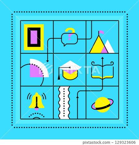 Education and knowledge - line design style illustration Education and knowledge - line design style illustration 129323606