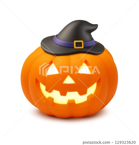 Halloween pumpkin illustration realistic 129323620