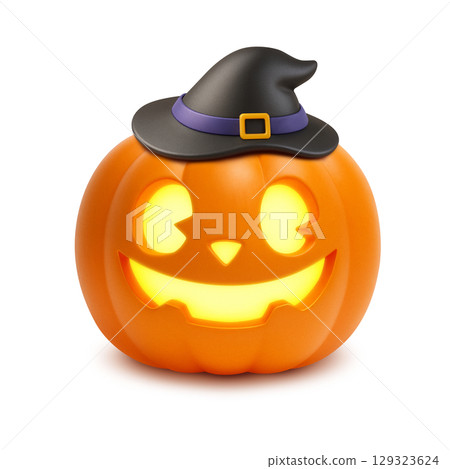 萬聖節南瓜插圖逼真 129323624